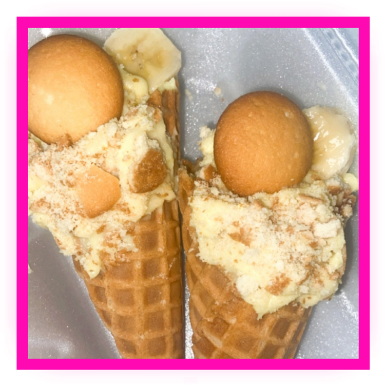 Banana Pudding Stuffed Cones (2 for $14)