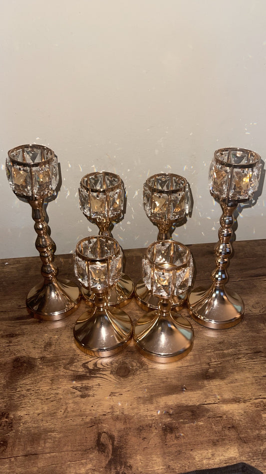 Crystal Table Centerpieces 6 piece set